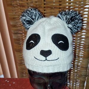 Panda bear beanie hat
